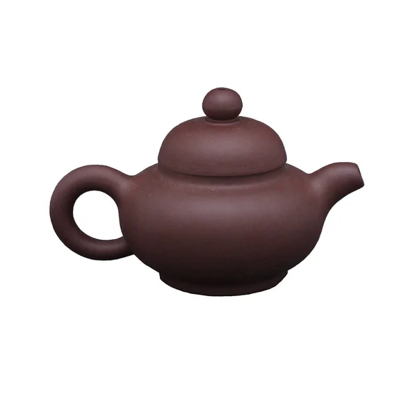 Tradycyjne Clayware Chiński Herbaty Ceremonii Dzbanek Białym Tle — Zdjęcie stockowe