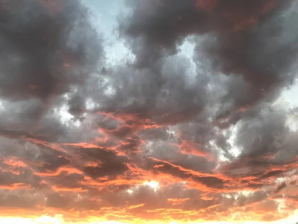 Beautiful Sunset Fire Clouds Background — Stockfoto