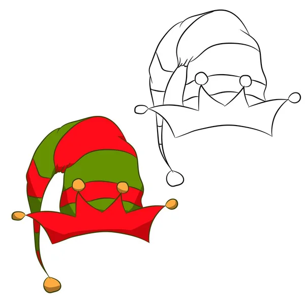 Vektor Ilustrasi Dari Topi Elf Yang Terisolasi Pada Latar Belakang - Stok Vektor