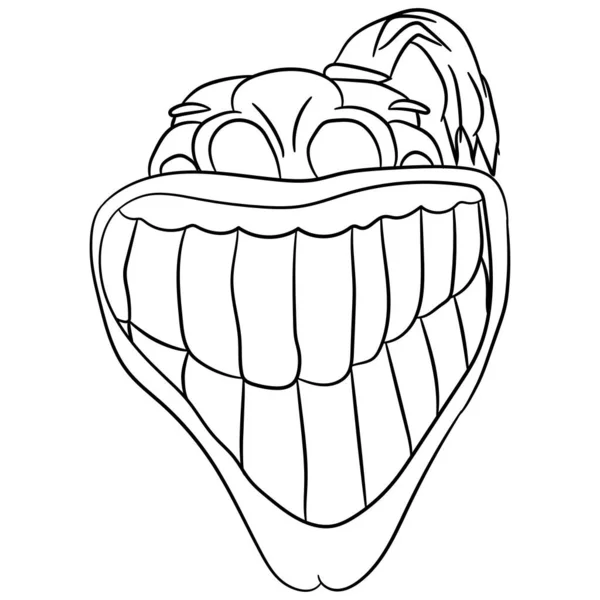 Vector Illustratie Van Geïsoleerde Brede Glimlach Doodle Witte Achtergrond Eenvoudige — Stockvector