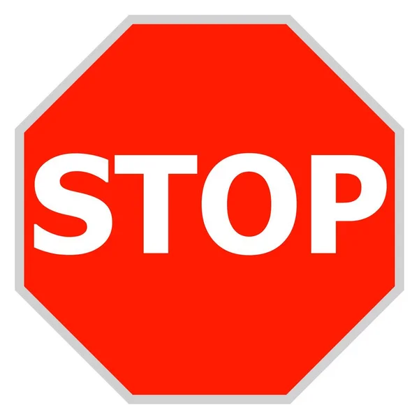 Beyaz arkaplanda izole edilmiş dur işaretinin vektör çizimi. Basit düz biçim.