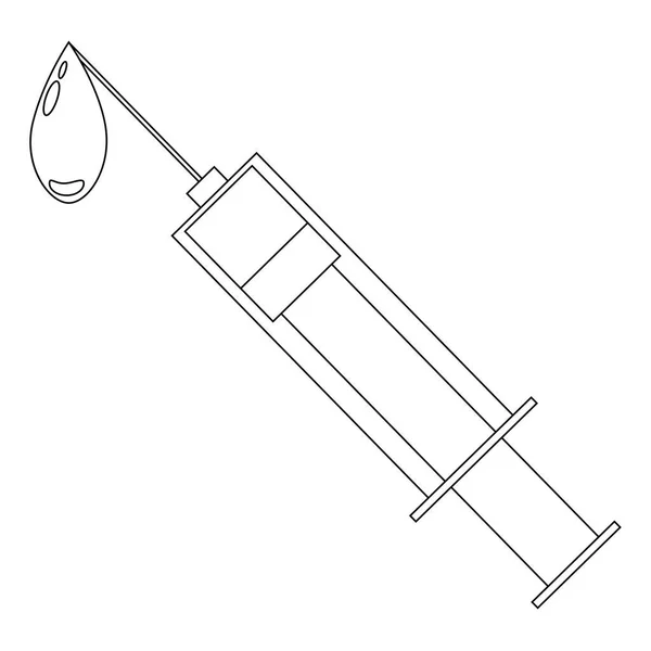 Векторная Иллюстрация Изолированного Каракули Шприца Белом Фоне Простой Плоский Стиль — стоковый вектор