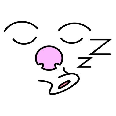 Beyaz arka planda izole edilmiş uyuyan insan simgesinin vektör çizimi. Basit düz biçim.