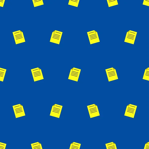 Vektorillustration Nahtlos Mustergelbes Blatt Papier Auf Blauem Hintergrund Gestaltungselement Für — Stockvektor