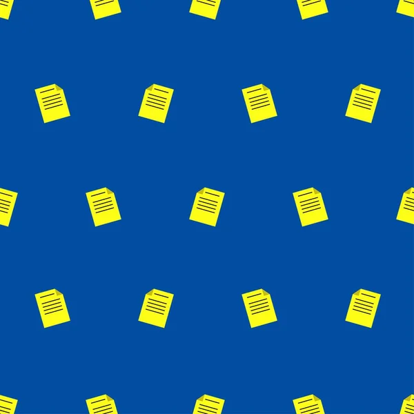 Ilustración Vectorial Patrón Sin Costurahoja Papel Amarillo Sobre Fondo Azul — Vector de stock