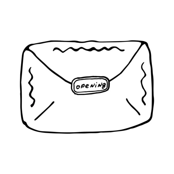 손으로 배경에 색으로 Envelope Doodle — 스톡 벡터