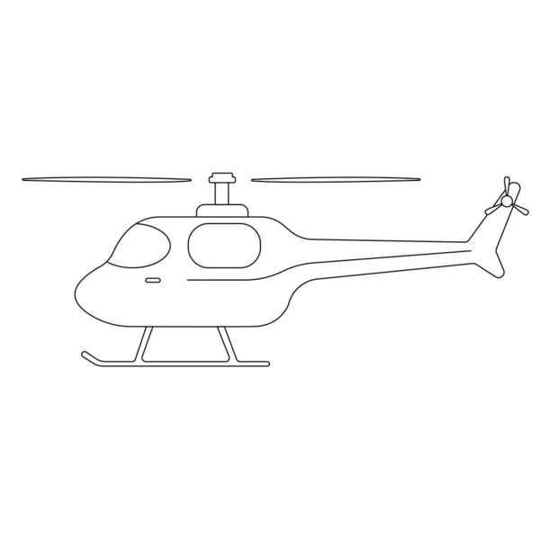 Handgetekend Element Vectorillustratie Zwarte Kleur Geïsoleerd Witte Achtergrond Helikopter Doodles — Stockvector