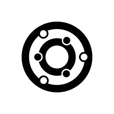 Vektör grafikleri, izole edilmiş simge logosu, siyah, beyaz arkaplanda. Düz tasarım.