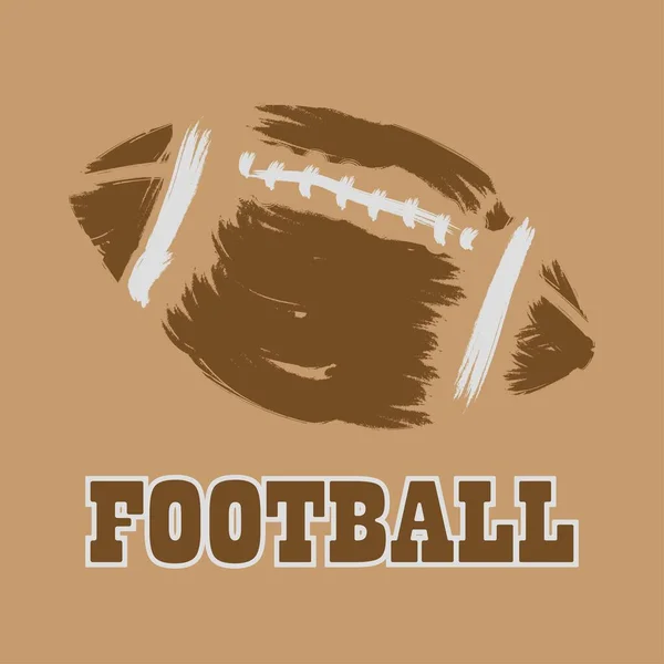 Vektor Illustration Flachbildschirm American Football Ball Isoliert Bunt Mit Text — Stockvektor