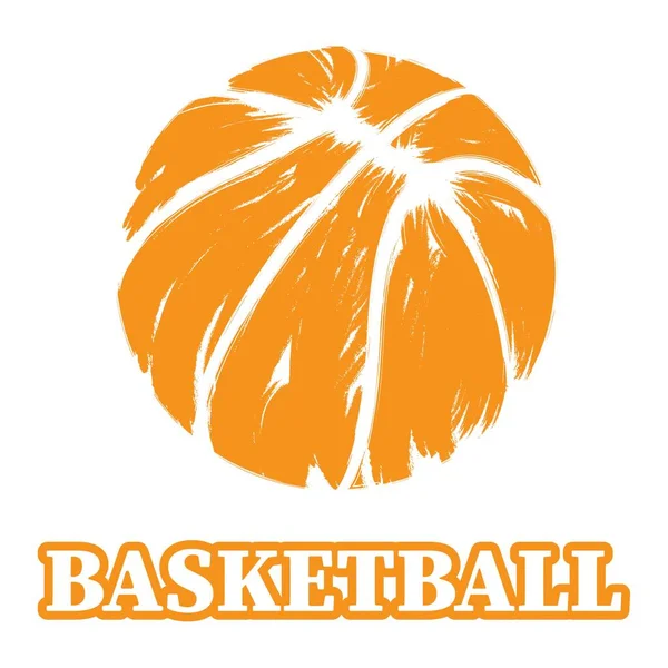 Ilustración Vectorial Pantalla Plana Balón Baloncesto Aislado Colorido Con Texto — Vector de stock