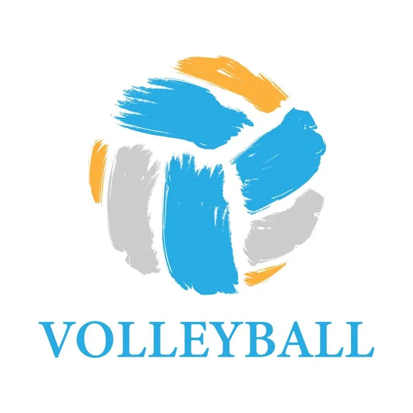 Vektör illüstrasyonu, düz ekran. Voleybol, renkli, yazılı..