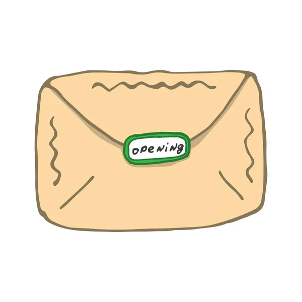 Ilustração Vetorial Objeto Isolado Envelope Sobre Fundo Branco Estilo Plano — Vetor de Stock