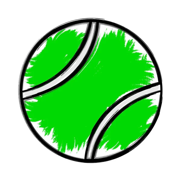 Vektor Illustration Isoliertes Objekt Tennisball Auf Weißem Hintergrund Schlichter Flacher — Stockvektor