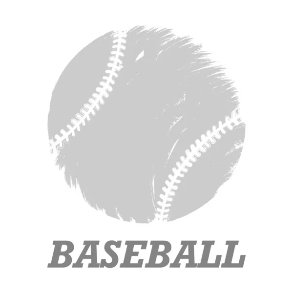 Illustrazione Vettoriale Oggetto Isolato Palla Baseball Sfondo Bianco Stile Piatto — Vettoriale Stock