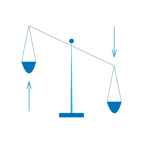 Векторная Иллюстрация Изолированный Объект Весы Стрелками Белом Фоне Простой Плоский — стоковый вектор