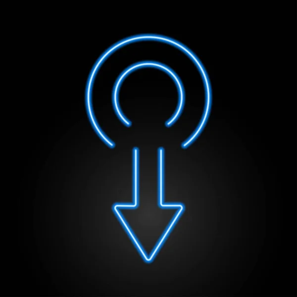 Pohlaví Mužský Symbol Neon Znamení Moderní Zářící Banner Design Barevný — Stockový vektor