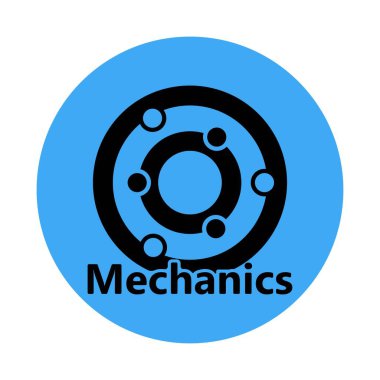 Mühendislik logosu, düz tasarım. Beyaz bir arka planda izole edilmiş. Vektör illüstrasyonu.