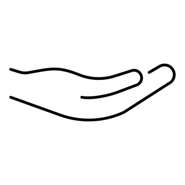 Beyaz arka planda izole edilmiş siyah avuç içi simgesi.