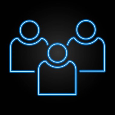 İnsanların simge işareti, modern parlayan pankart tasarımı, siyah arkaplanda modern tasarımın renkli eğilimi. Vektör illüstrasyonu.