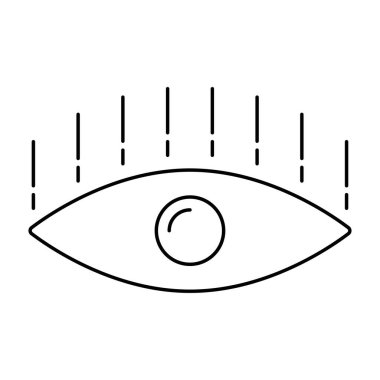 Göz simgesi. El çizimi ögesi, beyaz arkaplanda siyah vektör illüstrasyonu.