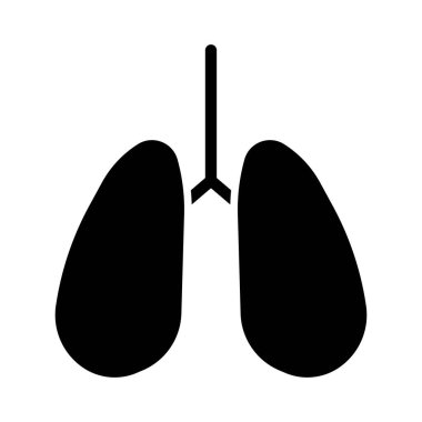 İnsan ciğerleri ikonu. El çizimi ögesi, beyaz arkaplan üzerinde siyah vektör illüstrasyonu.