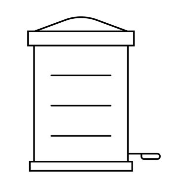 Çöp kutusu simgesi. El çizimi öge, vektör gösterimi siyah