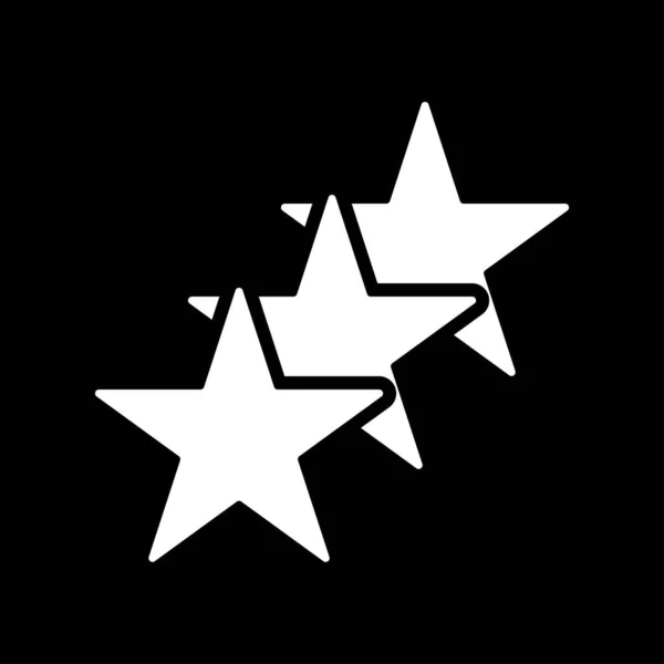 Изолированный Белый Значок Трех Звезд Черном Фоне Элемент Дизайна Плаката — стоковый вектор