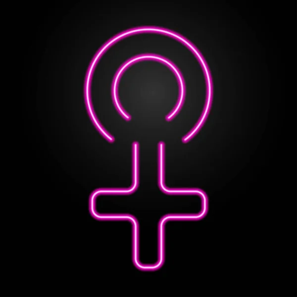 Venus Symbol Neon Sign Modern Glowing Banner Design Colorful Trend — Stock Vector