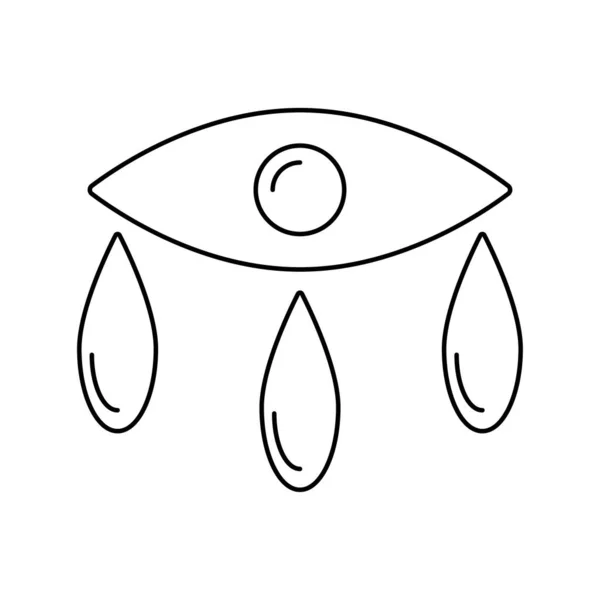 Значок Глаза Слезы Ручной Рисунок Векторная Иллюстрация — стоковый вектор