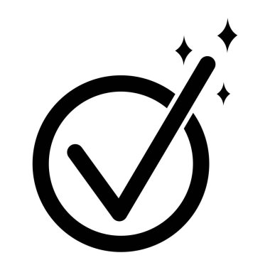 Beyaz arkaplanda siyah olarak izole edilmiş işaret simgesini işaretle.