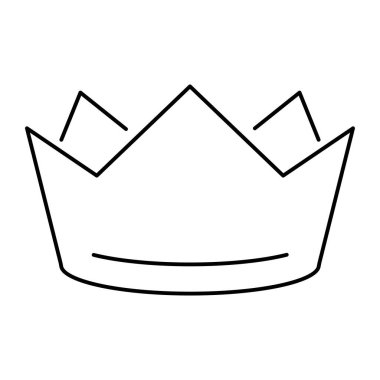 Crown simgesi, beyaz arkaplanda siyah renkte vektör illüstrasyonu.