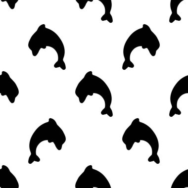 Beyaz arkaplanda izole edilmiş yunussuz desen.