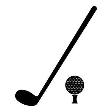 Golf simgesi beyaz arkaplanda siyah olarak izole edildi.