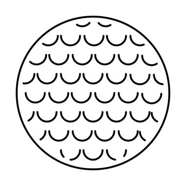 Beyaz zemin üzerinde siyah renkli golf topu simgesi izole.