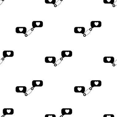 Beyaz arkaplanda izole edilmiş kusursuz aşk iletisi deseni.