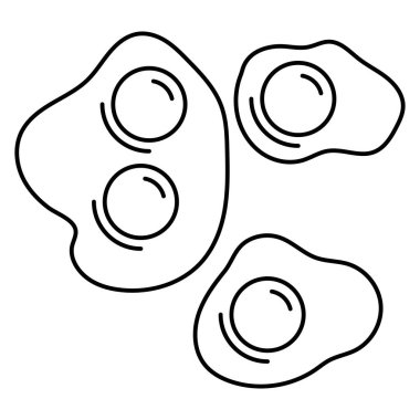 Doodle biçimi simgesi, beyaz arkaplanda siyah renkli omlet.