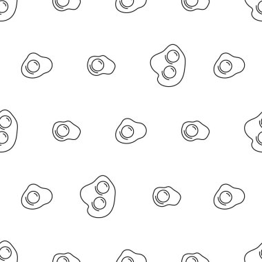 Kusursuz desenler. Beyaz arkaplanda izole edilmiş omlet.