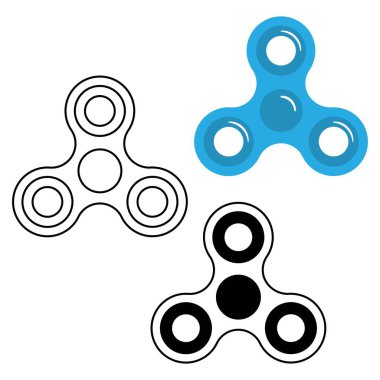 Spinner simge seti, vektör illüstrasyonu beyaz arka Grou 'da izole edildi