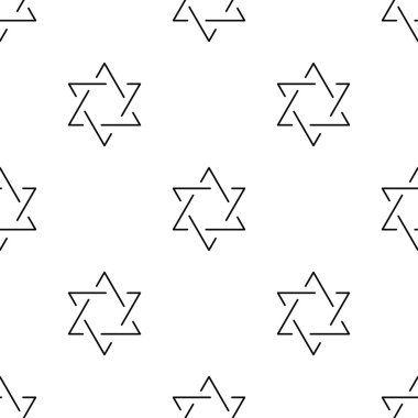 David 'in Yıldızı beyaz arkaplanda izole edilmiş kusursuz desen.