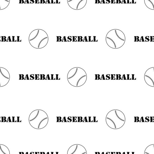 Modèles Sans Couture Baseball Isolé Sur Fond Blanc — Image vectorielle