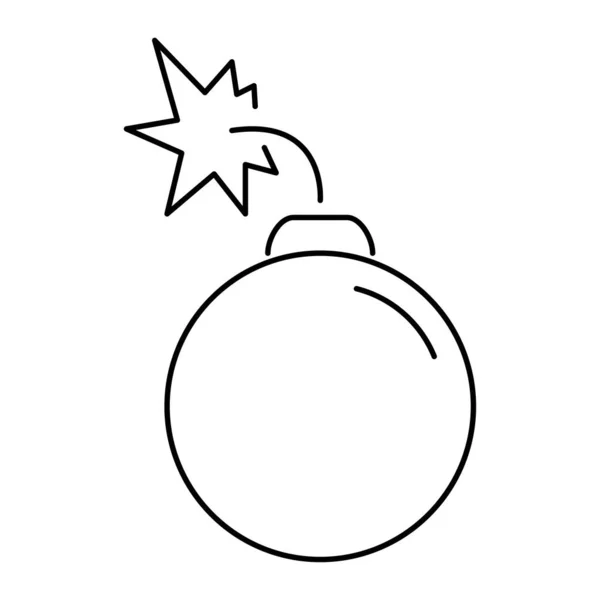 Bomb Symbol Doodle Stil Isoliert Schwarzer Farbe Auf Weißem Hintergrund — Stockvektor