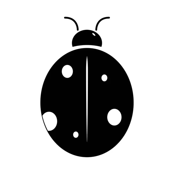 Ladybug Kever Icoon Geïsoleerd Zwarte Kleur Een Witte Achtergrond — Stockvector