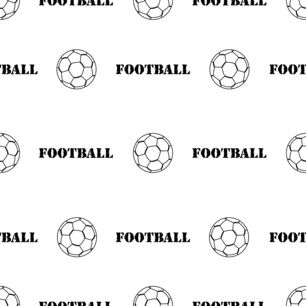 Soccer Ball Seamless Pattern Isolated White Background — Stock Vector