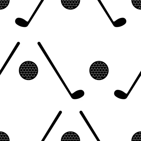 无缝图案 在白色背景下隔离的高尔夫 — 图库矢量图片