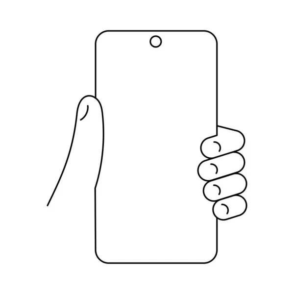 Icono Smartphone Estilo Doodle Mano Aislado Color Negro Sobre Fondo — Archivo Imágenes Vectoriales