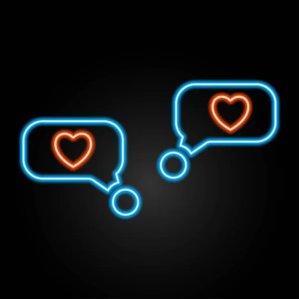 Messaging Liefde Neon Teken Moderne Gloeiende Banner Ontwerp Kleurrijke Trend — Stockvector