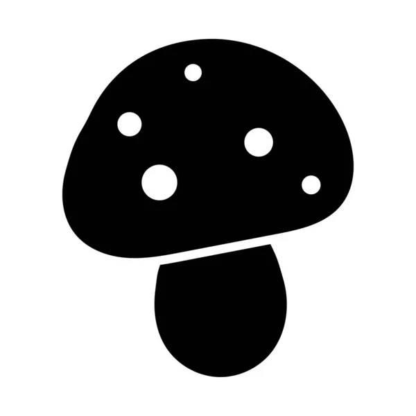 Mushroom Icon Isolated Black White Background — Stock Vector