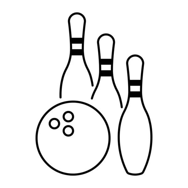 Bowling Icon Isolated Black White Background — Stock Vector