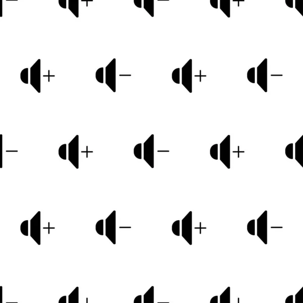 Lautsprechervolumen Nahtlose Muster Isoliert Auf Weißem Hintergrund — Stockvektor