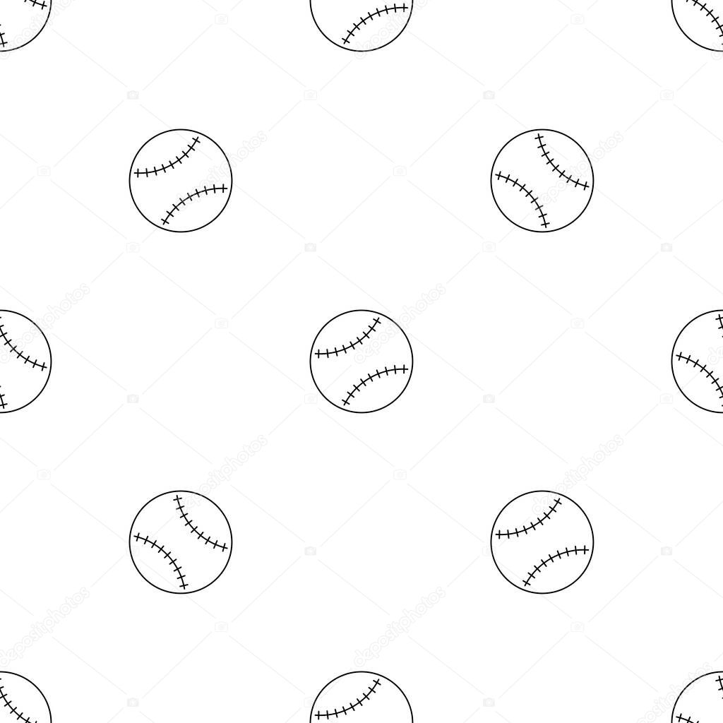 Baseball ball seamless pattern isolated on white background.